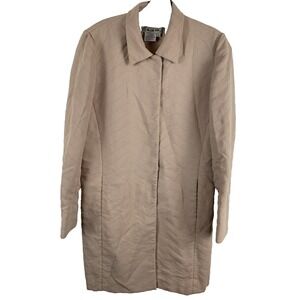 Vintage blue ice light overcoat women's sz 6 chevron pattern hidden buttons 35"